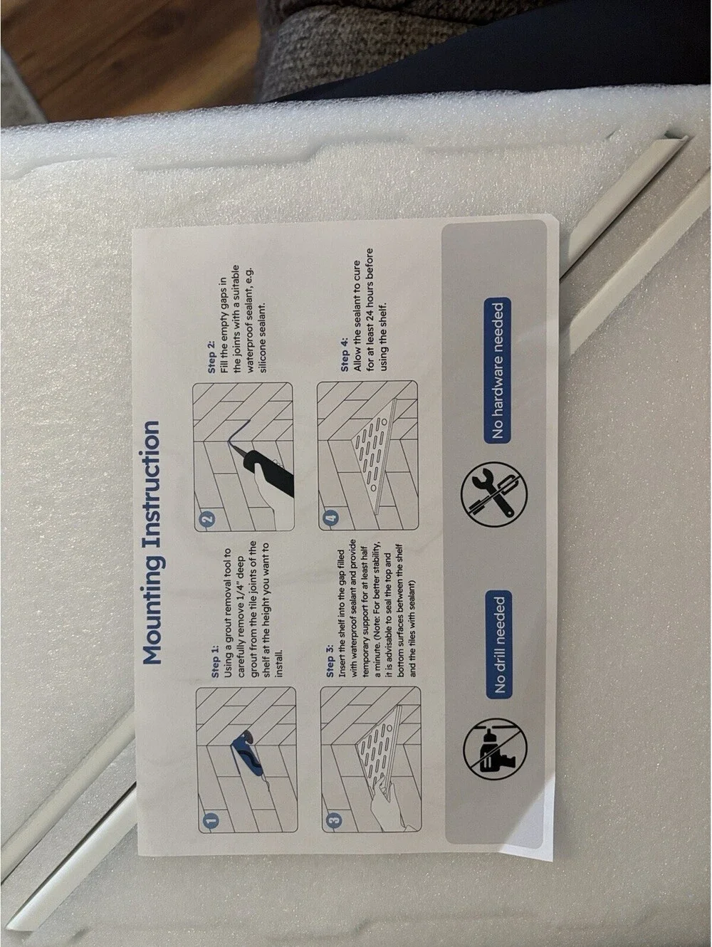 tile shower corner shelf